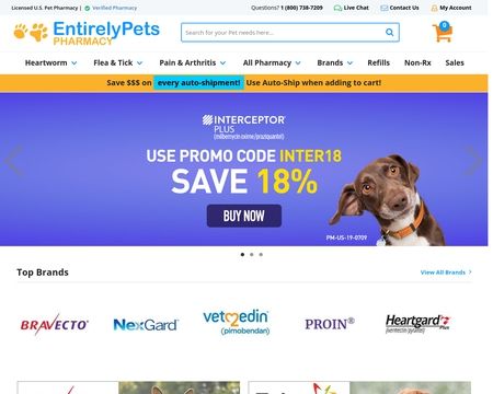 website thubmnail of EntirelyPets Pharmacy