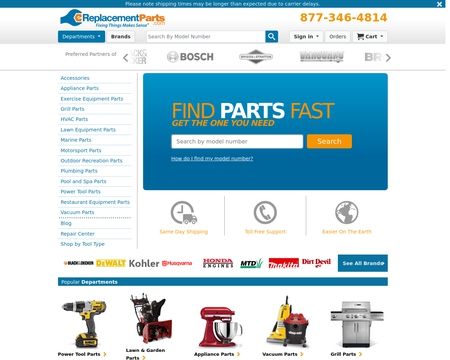 website thubmnail of eReplacement Parts