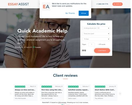 website thubmnail of Essay Assist