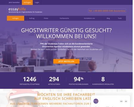 website thubmnail of Essayhilfe.de