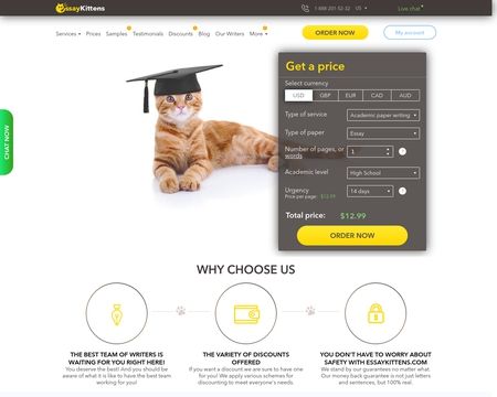 website thubmnail of Essay Kittens