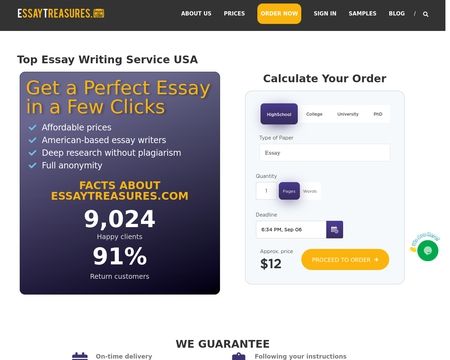 website thubmnail of Essay Treasures