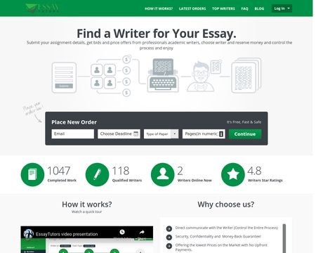 website thubmnail of Essaytutors.net