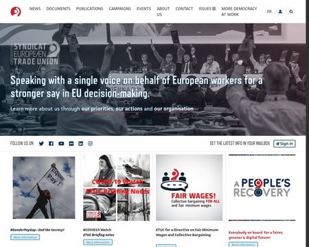 website thubmnail of European Trade Union Confederation