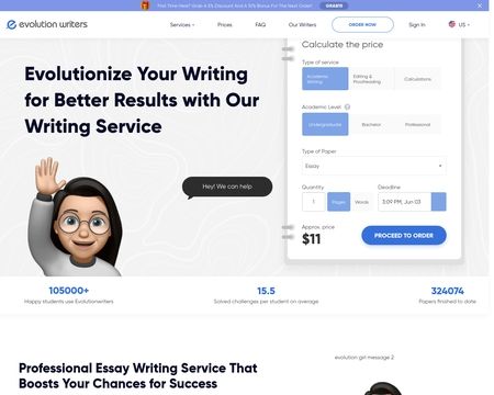 website thubmnail of Evolution Writers