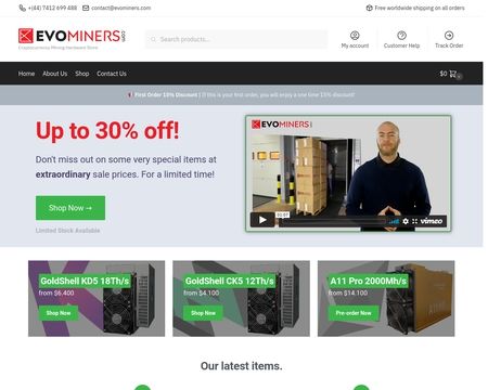 website thubmnail of EvoMiners