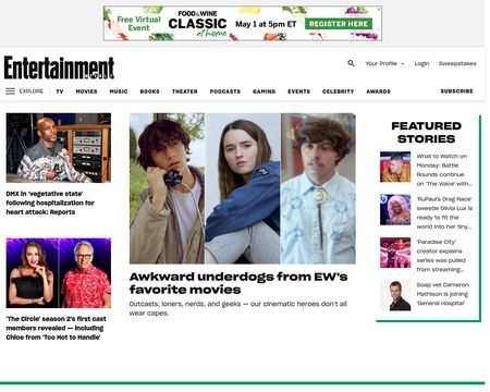 website thubmnail of Entertainment Weekly
