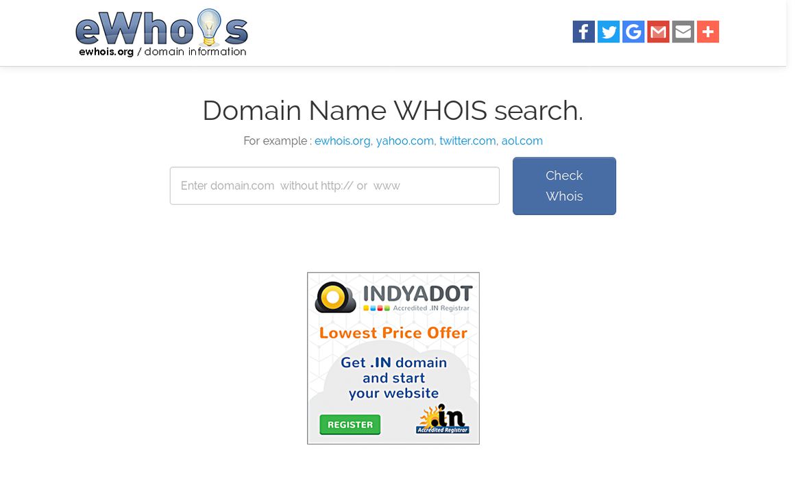 website thubmnail of Ewhois.org