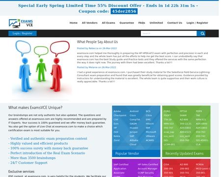 website thubmnail of Examsvce