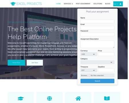 website thubmnail of Excel Projects Help
