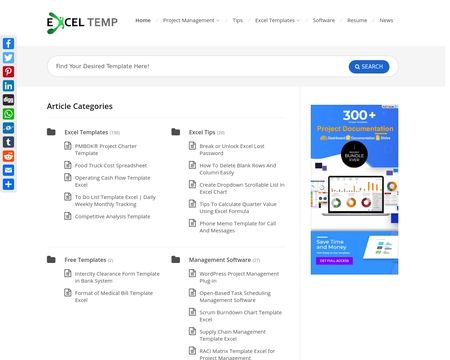 website thubmnail of ExcelTemp
