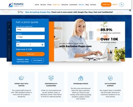 website thubmnail of Exclusive-Paper.com