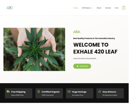 website thubmnail of Exhale 420