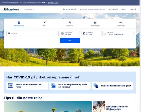 website thubmnail of Expedia.no