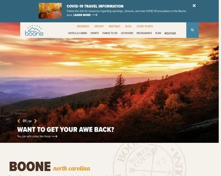 website thubmnail of Explore Boone