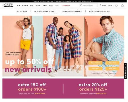 website thubmnail of J Crew Factory