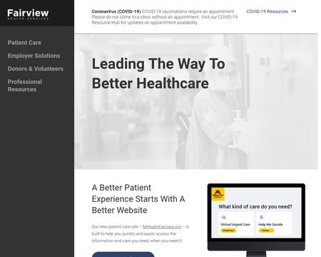 website thubmnail of Fairview.org