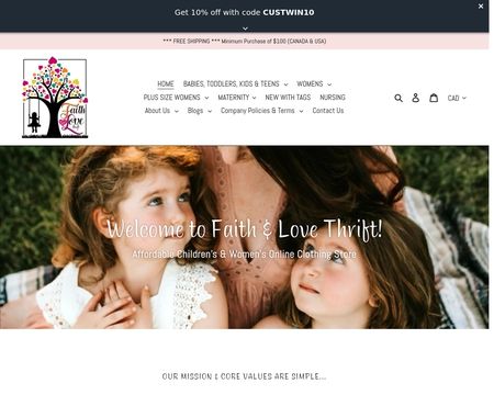 website thubmnail of Faithandlovethrift.ca