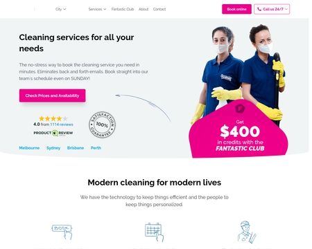 website thubmnail of Fantastic Cleaners Australia