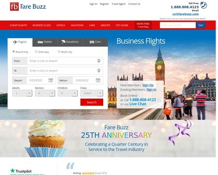 website thubmnail of FareBuzz
