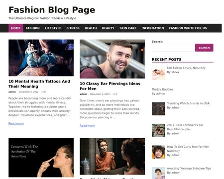 website thubmnail of Fashionblogpage