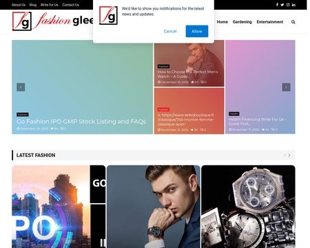 website thubmnail of Fashionglee