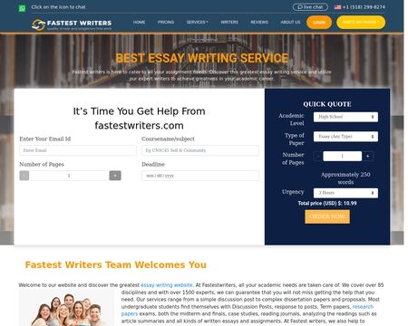 website thubmnail of Fastest Writers