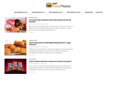 website thubmnail of Fastfoodprecios.mx