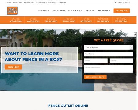 website thubmnail of Fence Outlet Online