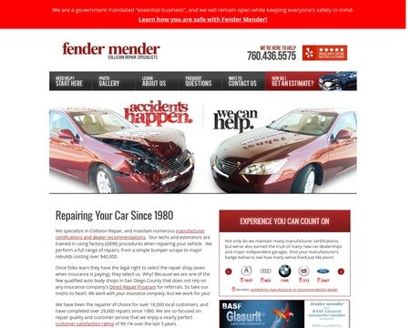 website thubmnail of Fendermender