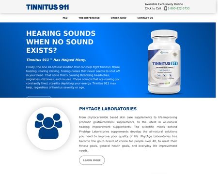 website thubmnail of Tinnitus 911