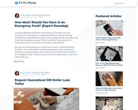 website thubmnail of Fit My Money