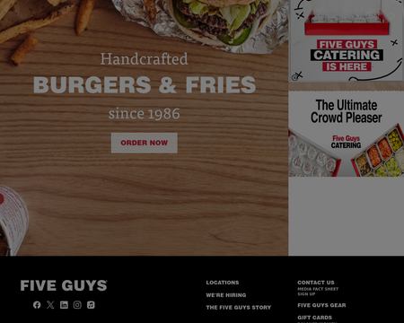 website thubmnail of Five Guys