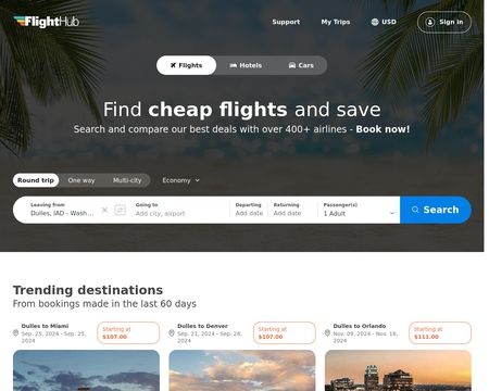 website thubmnail of Flighthub