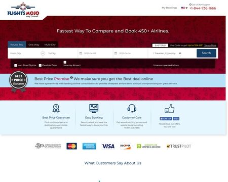 website thubmnail of Flights Mojo