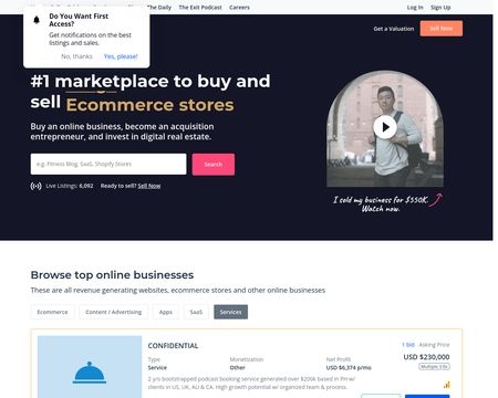 website thubmnail of Flippa.com