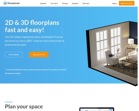 website thubmnail of Floorplanner
