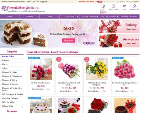 website thubmnail of Flowerdeliveryindia