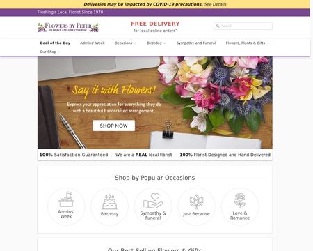 website thubmnail of Flowersbypeter.net
