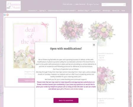 website thubmnail of Flowers By Rachelle