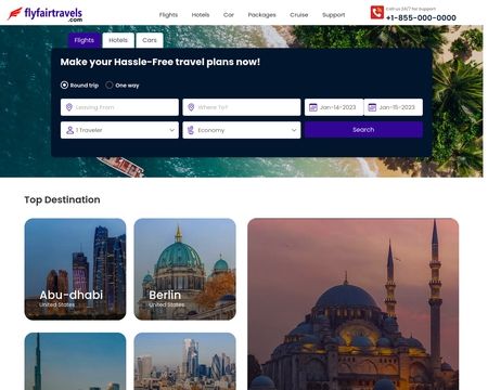 website thubmnail of Flyfairtravels