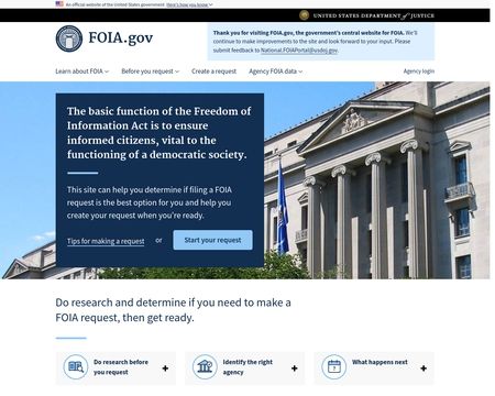 website thubmnail of Freedom Of Information Act