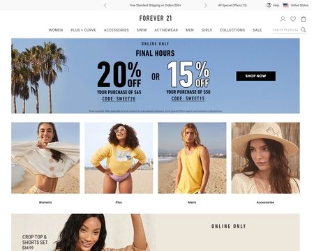website thubmnail of Forever21 CN