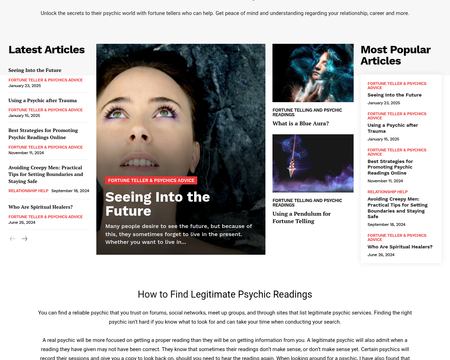 website thubmnail of Fortune-Psychics.com
