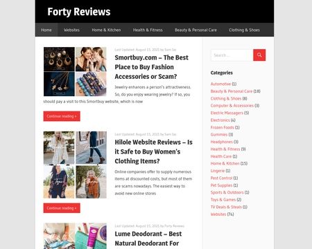 website thubmnail of Fortyreviews