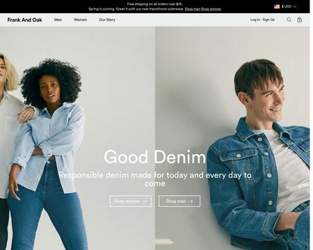 website thubmnail of Frank and Oak