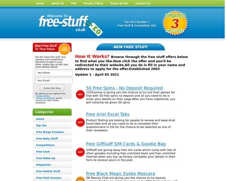 website thubmnail of Free-Stuff.co.uk