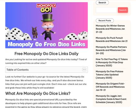 website thubmnail of Freemonopolygodice.link