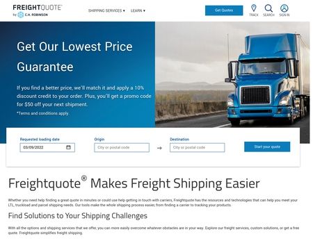 website thubmnail of FreightQuote