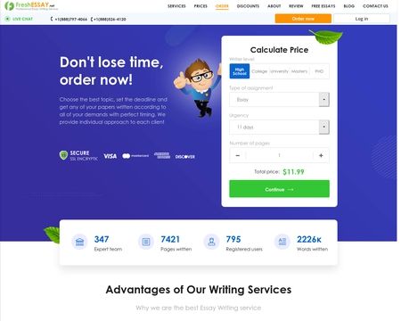 website thubmnail of Freshessay.net